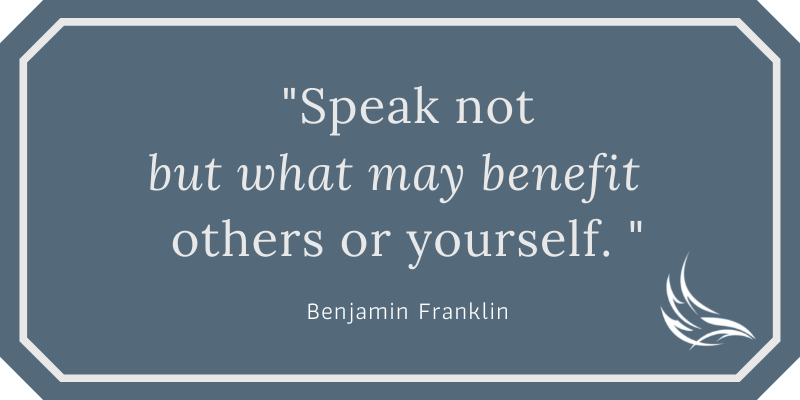 Positive thinking - Benjamin Franklin